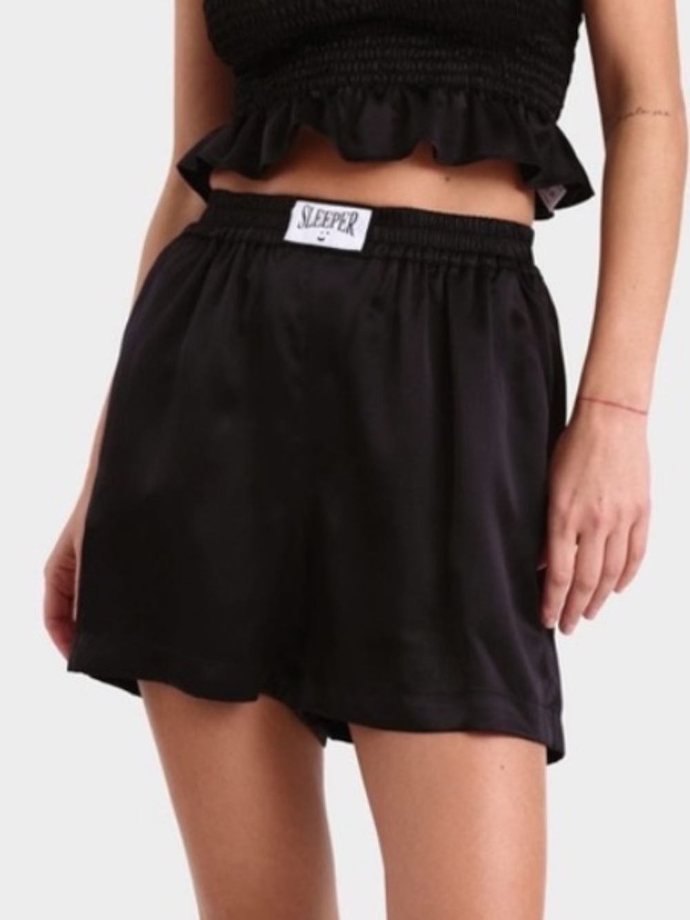 Sleeper || Tender Fighter Silk Satin Pajama Shorts Boxers Black Medium
